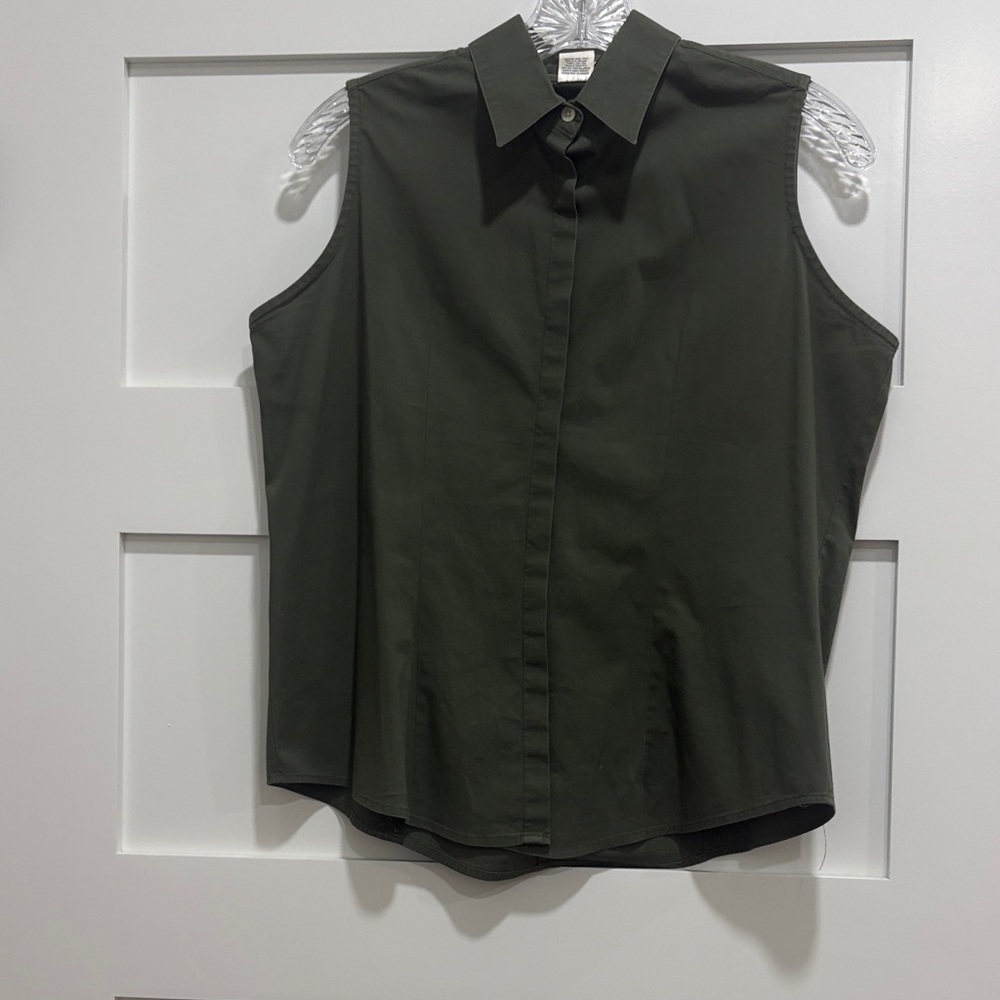 Austin Clothing Co. Sleeveless Button-Down Shirt in Olive